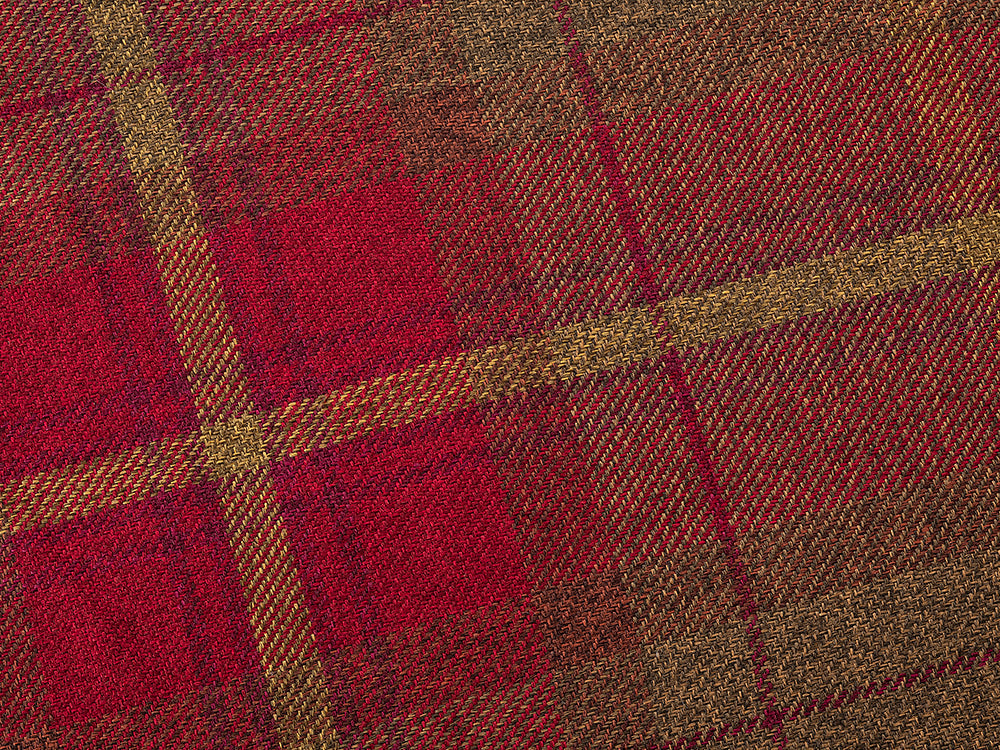 Pet Luxury Snug Oval Dog Bed 6 Sizes in our Avondale Signature Tartan Brown-Burgundy-Rust